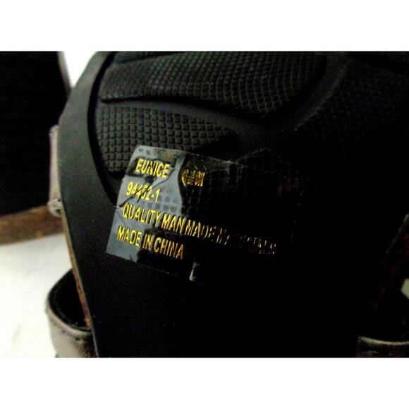 NATURALIZER Eunice US 6.5M Bronze smooth laser cut Slide Sandals Shoes 3" heel - Picture 8 of 8